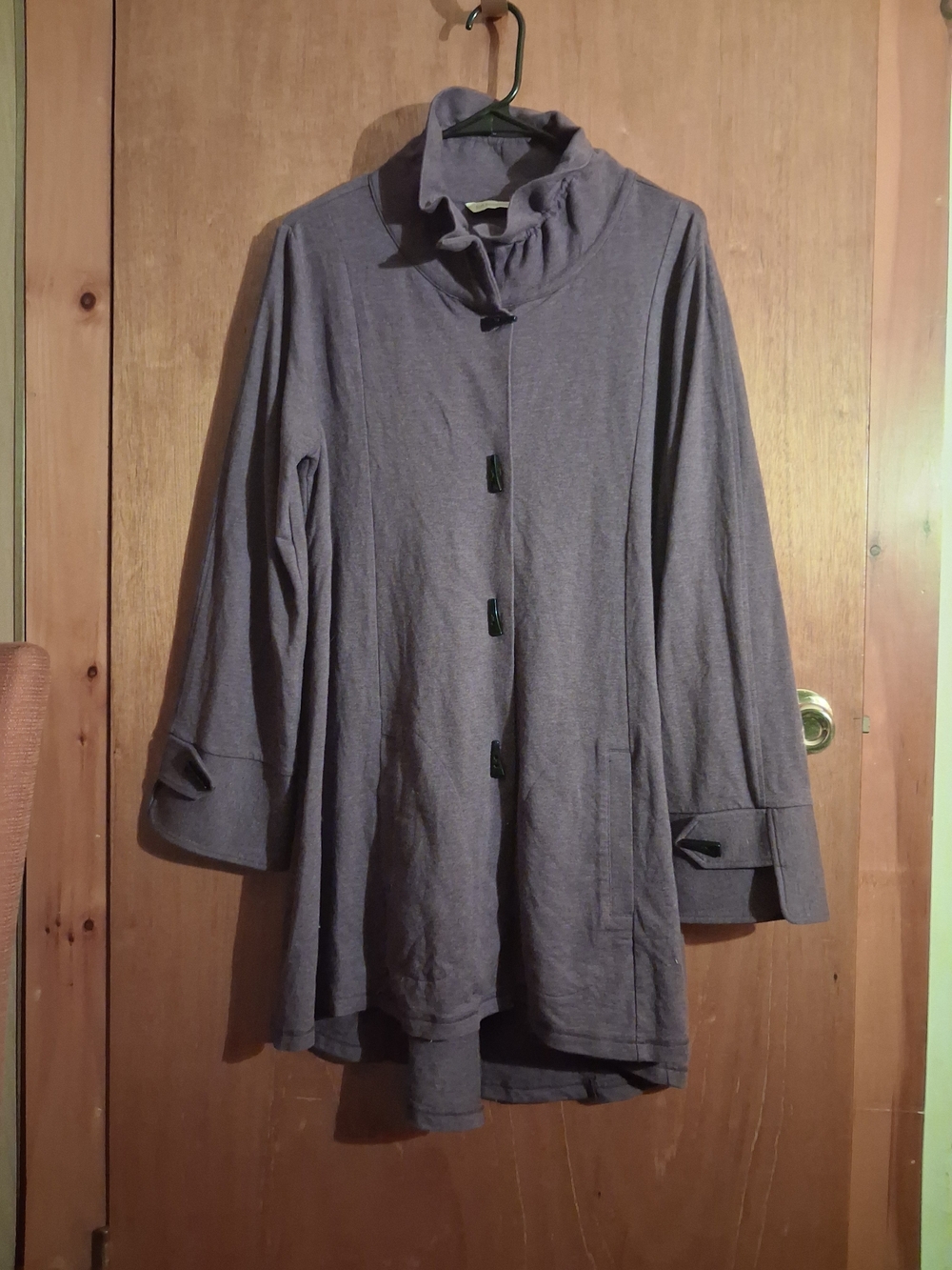 Soft Surroundings Lavender Button-Front Trench Coat